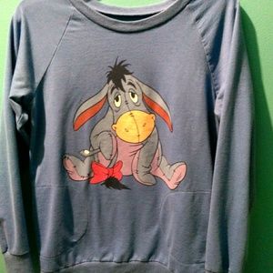 Disney Eryore lite Blue Sweatshirt Size M Comfy